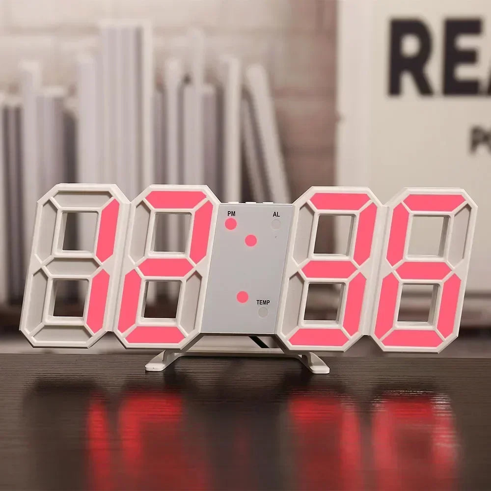 Reloj Digital LED 3D para Decoración de Pared