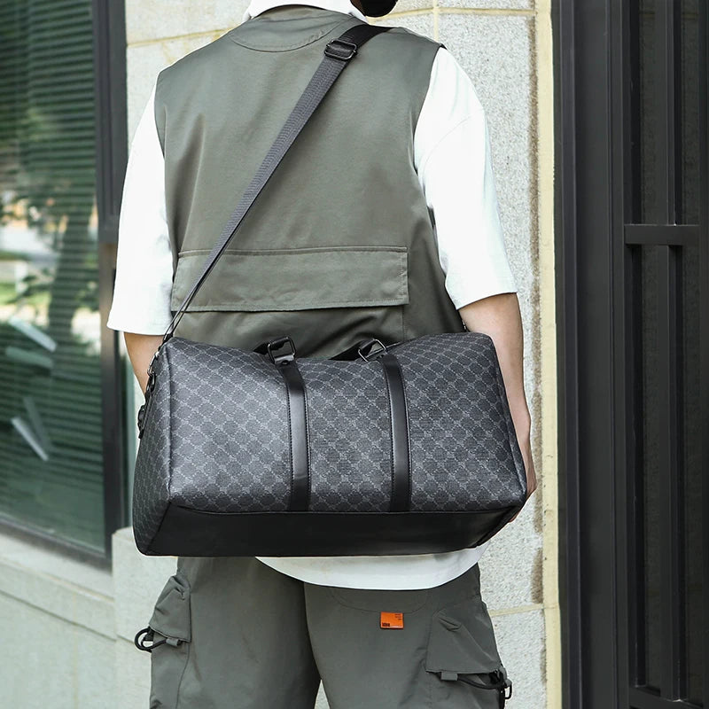 Bolso de Viaje Negro para Hombre - Gran Capacidad y Estilo Clásico