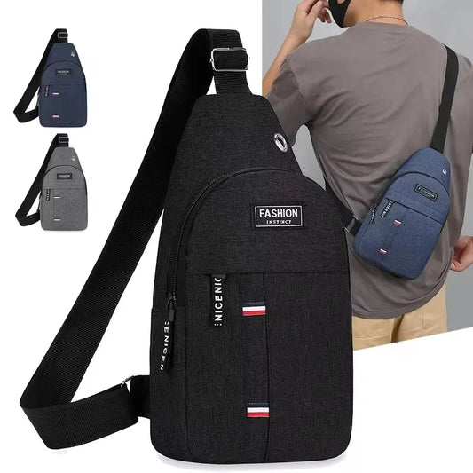 Bolso de pecho de un hombro para hombre, bandolera pequeña de gran capacidad para deportes al aire libre y ocio