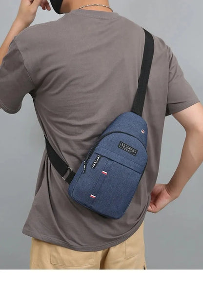 Bolso de pecho de un hombro para hombre, bandolera pequeña de gran capacidad para deportes al aire libre y ocio