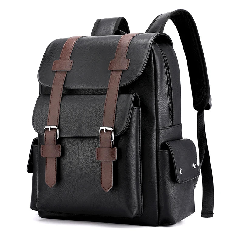 Mochila DIDABEAR de gran capacidad de cuero sintético para hombre.