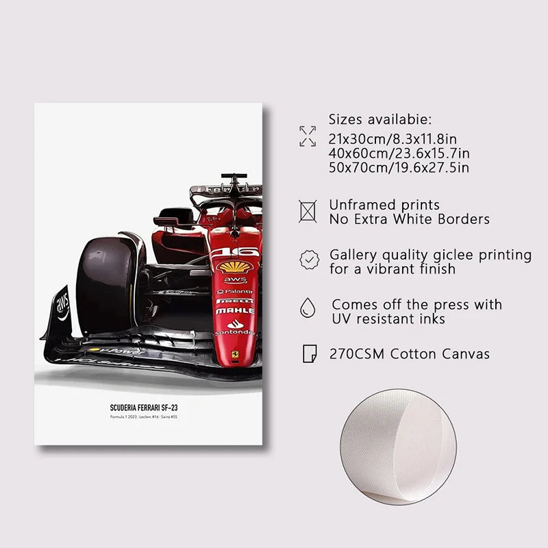 🏎️ Póster en Lienzo - Fórmula 1 Grand Prix F1-75