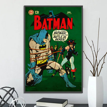 🦇 Póster Autoadhesivo de Batman - Arte Clásico de DC Comics