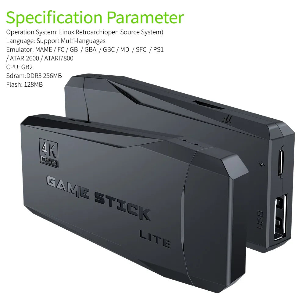 Consola de Videojuegos Stick Lite 4K HD M8
